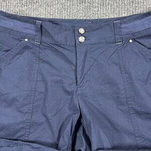INC International Concepts Shorts Women 10 Navy Rhinestone Rivets Cuff‎ or Not
